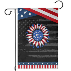 Sunflower American Flag Garden Flag Floral USA 4th of July Merica TS10 Distressed Black Blue Print Your Wear