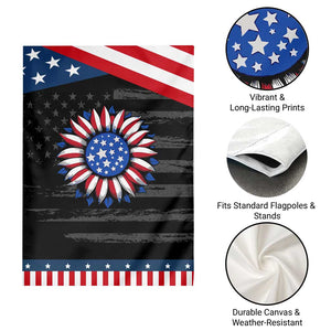 Sunflower American Flag Garden Flag Floral USA 4th of July Merica TS10 Print Your Wear