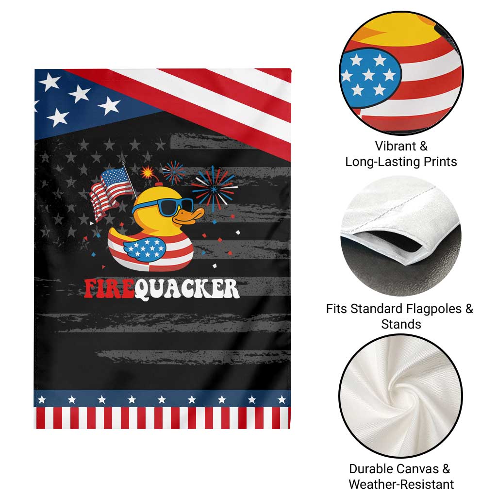 Funny July 4th Garden Flag Patriotic Duck Firequacker American Flag TS10 Print Your Wear
