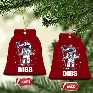 Funny Astronaut Dibs Moon Landing Ceramic Ornament Patriotic Space USA Meme for 4th of July TS10 Print Your Wear