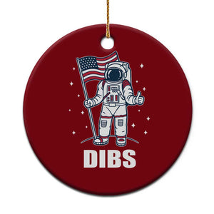 Funny Astronaut Dibs Moon Landing Ceramic Ornament Patriotic Space USA Meme for 4th of July TS10 1pc Red Print Your Wear