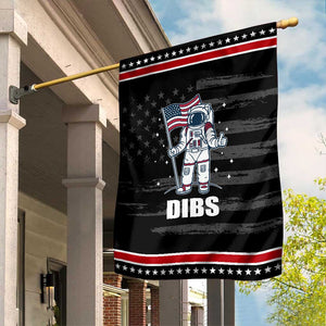 Funny Astronaut Dibs Moon Landing Garden Flag Patriotic Space USA Meme for 4th of July TS10 Distressed Black Red Print Your Wear