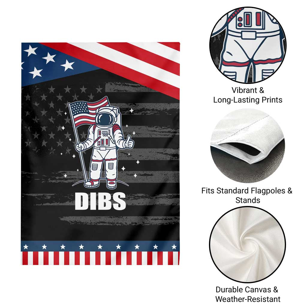 Funny Astronaut Dibs Moon Landing Garden Flag Patriotic Space USA Meme for 4th of July TS10 Print Your Wear