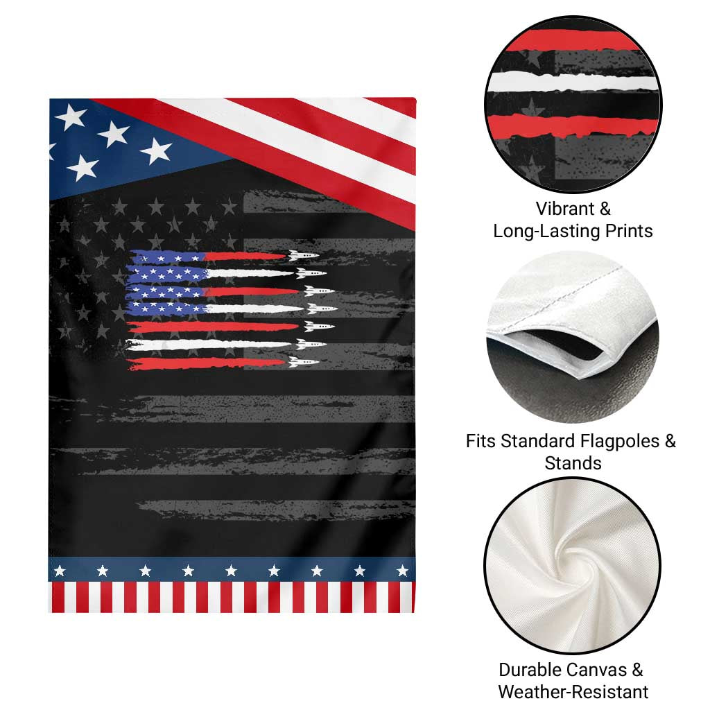 USA Flag Rocket Garden Flag Patriotic Space Red White Blue 4th of July TS10 Print Your Wear