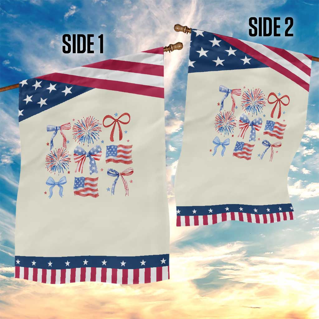 Coquette 4th Of July Garden Flag Patriotic Bow American Flag TS10 Print Your Wear