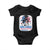 She Loves Jesus And America Too Baby Onesie Christian 4th of July Messy Bun Flag TS10 Black Print Your Wear