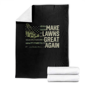 Funny Lawn Mower Dad Gardener Throw Blanket Make Lawns Great Again Fathers Day American Flag TS10 Black Print Your Wear