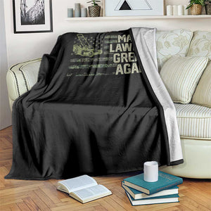 Funny Lawn Mower Dad Gardener Throw Blanket Make Lawns Great Again Fathers Day American Flag TS10 Print Your Wear