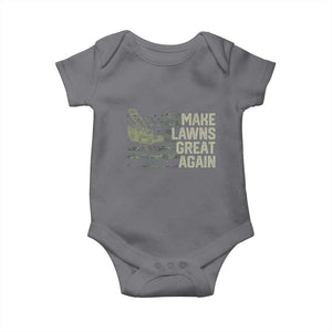Funny Lawn Mower Dad Gardener Baby Onesie Make Lawns Great Again Fathers Day American Flag TS10 Charcoal Print Your Wear