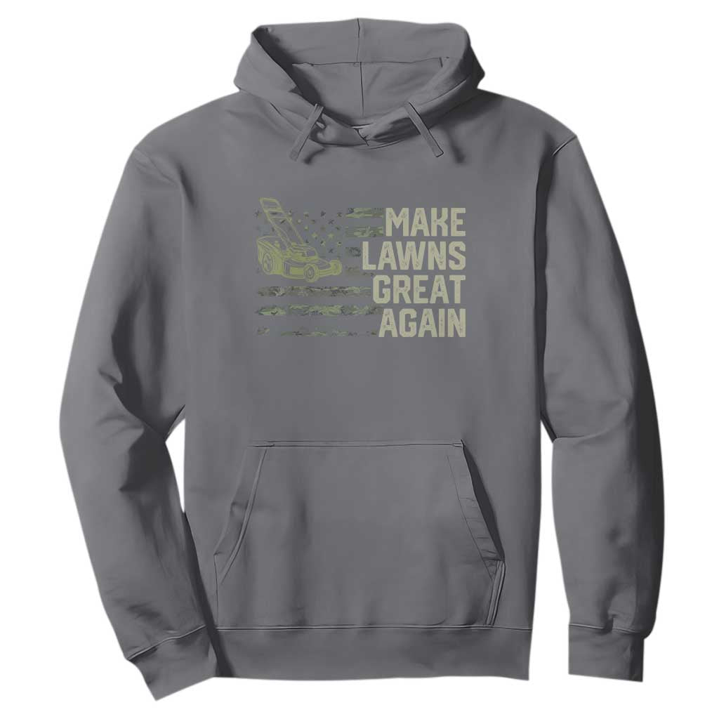 Funny Lawn Mower Dad Gardener Hoodie Make Lawns Great Again Fathers Day American Flag TS10 Charcoal Print Your Wear