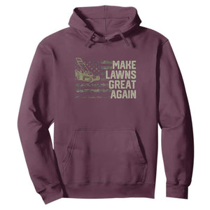 Funny Lawn Mower Dad Gardener Hoodie Make Lawns Great Again Fathers Day American Flag TS10 Maroon Print Your Wear