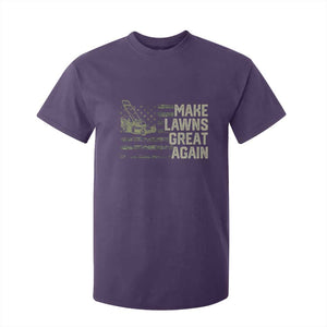 Funny Lawn Mower Dad Gardener T Shirt For Kid Make Lawns Great Again Fathers Day American Flag TS10 Purple Print Your Wear