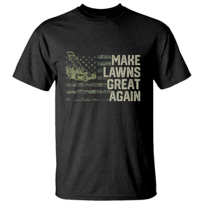 Funny Lawn Mower Dad Gardener T Shirt Make Lawns Great Again Fathers Day American Flag TS10 Black Print Your Wear