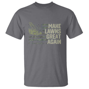 Funny Lawn Mower Dad Gardener T Shirt Make Lawns Great Again Fathers Day American Flag TS10 Charcoal Print Your Wear