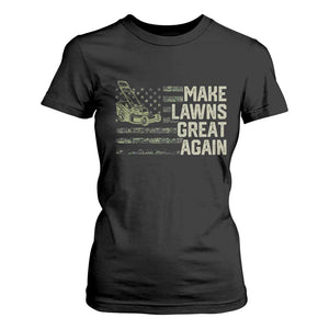 Funny Lawn Mower Dad Gardener T Shirt For Women Make Lawns Great Again Fathers Day American Flag TS10 Black Print Your Wear