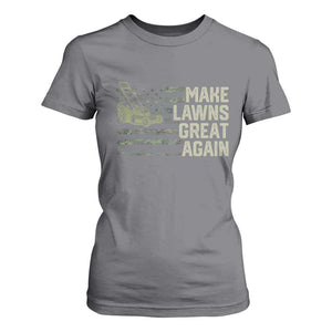 Funny Lawn Mower Dad Gardener T Shirt For Women Make Lawns Great Again Fathers Day American Flag TS10 Charcoal Print Your Wear