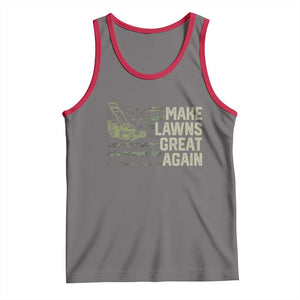 Funny Lawn Mower Dad Gardener Tank Top Make Lawns Great Again Fathers Day American Flag TS10 Deep Heather Red Print Your Wear