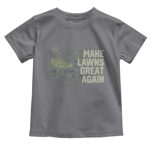 Funny Lawn Mower Dad Gardener Toddler T Shirt Make Lawns Great Again Fathers Day American Flag TS10 Charcoal Print Your Wear