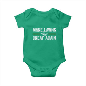 Funny Lawn Mower Dad Gardener Baby Onesie Make Lawns Great Again Fathers Day TS10 Irish Green Print Your Wear