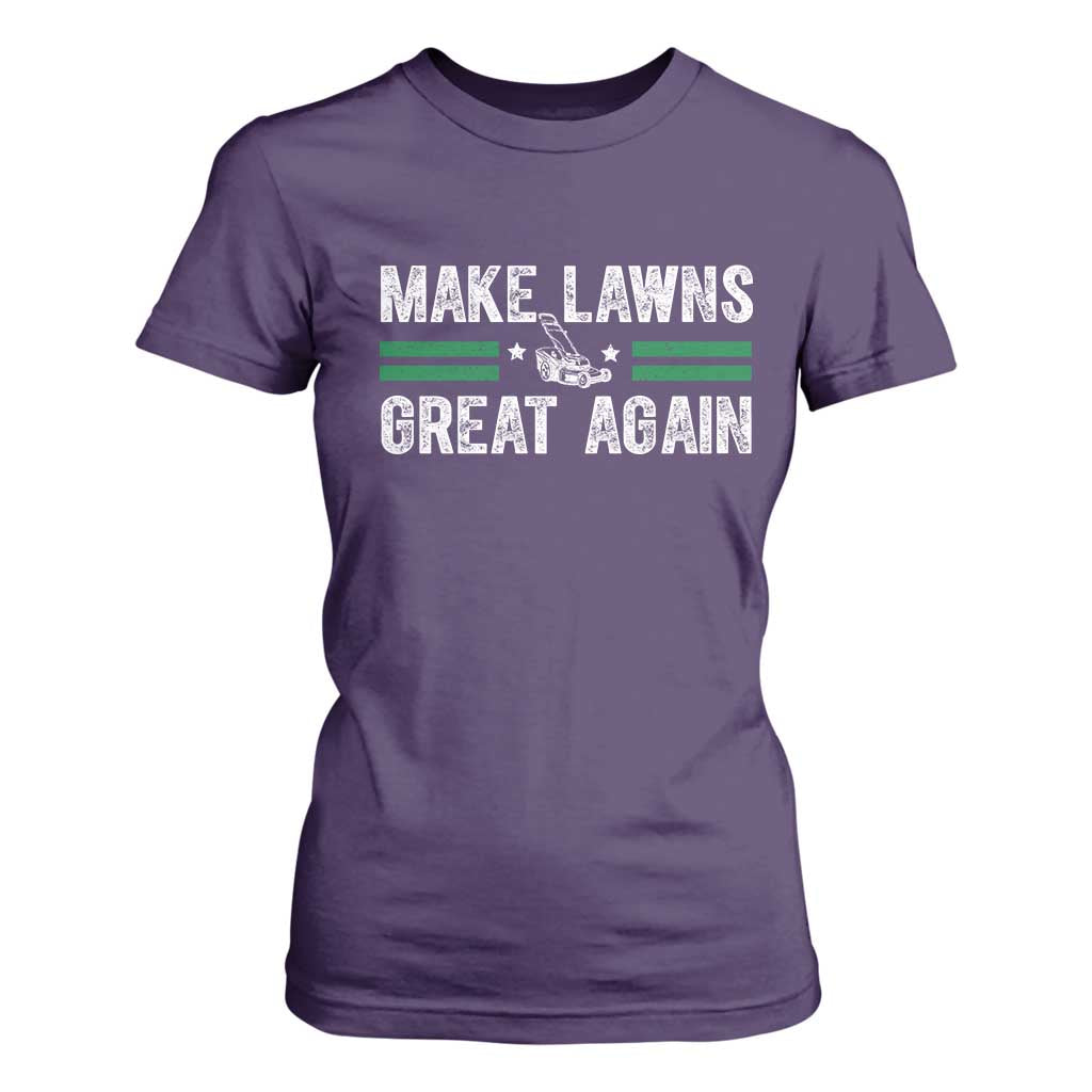 Funny Lawn Mower Dad Gardener T Shirt For Women Make Lawns Great Again Fathers Day TS10 Purple Print Your Wear