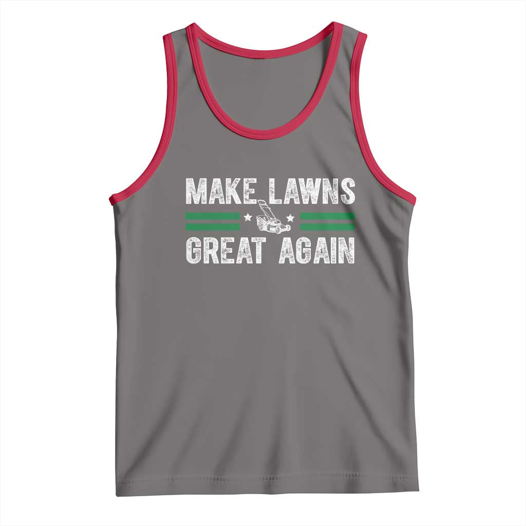Funny Lawn Mower Dad Gardener Tank Top Make Lawns Great Again Fathers Day TS10 Deep Heather Red Print Your Wear