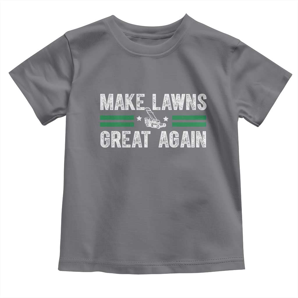 Funny Lawn Mower Dad Gardener Toddler T Shirt Make Lawns Great Again Fathers Day TS10 Charcoal Print Your Wear