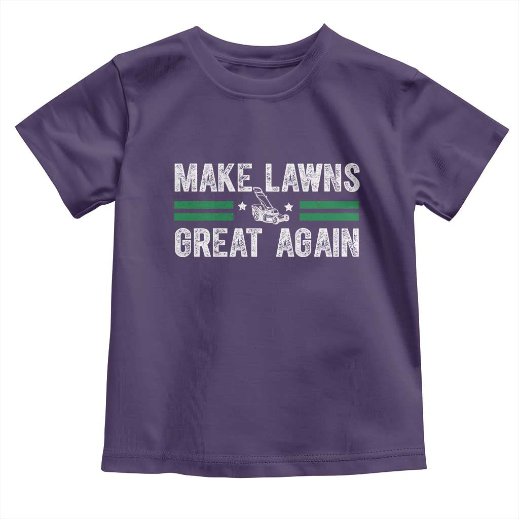 Funny Lawn Mower Dad Gardener Toddler T Shirt Make Lawns Great Again Fathers Day TS10 Purple Print Your Wear