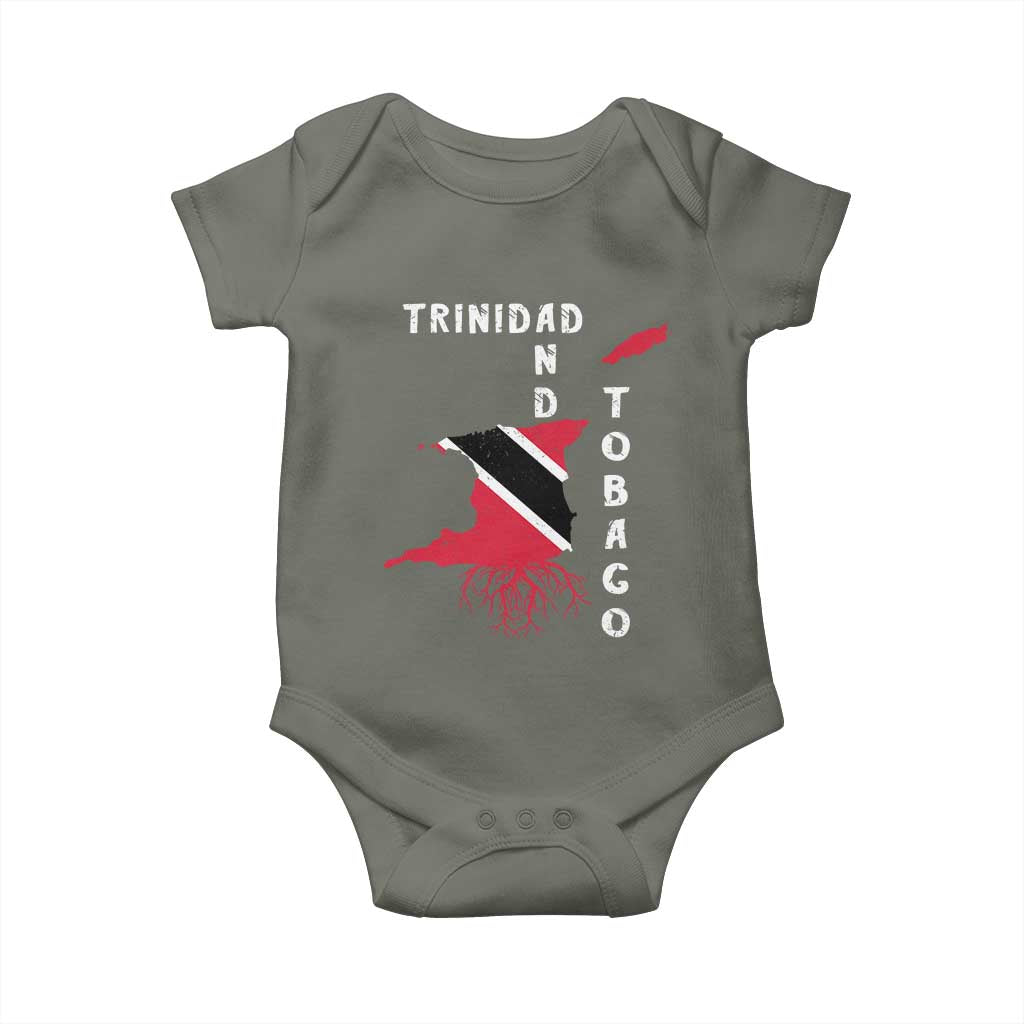 Trinidad and Tobago Flag Baby Onesie Trini Trinidadian Proud TS10 Military Green Print Your Wear