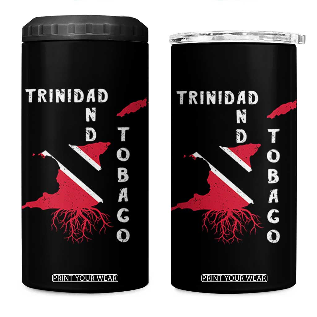 Trinidad and Tobago Flag 4 in 1 Can Cooler Tumbler Trini Trinidadian Proud TS10 One Size: 16 oz Black Print Your Wear
