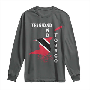 Trinidad and Tobago Flag Long Sleeve Shirt Trini Trinidadian Proud TS10 Dark Heather Print Your Wear