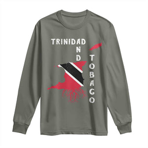 Trinidad and Tobago Flag Long Sleeve Shirt Trini Trinidadian Proud TS10 Military Green Print Your Wear