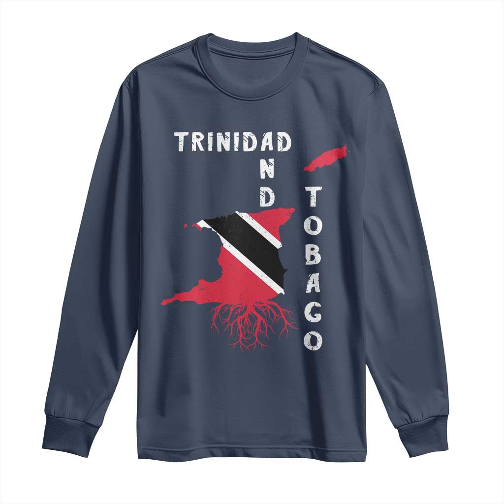 Trinidad and Tobago Flag Long Sleeve Shirt Trini Trinidadian Proud TS10 Navy Print Your Wear