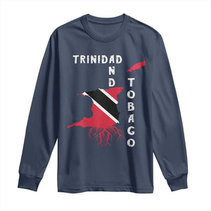 Trinidad and Tobago Flag Long Sleeve Shirt Trini Trinidadian Proud TS10 Navy Print Your Wear
