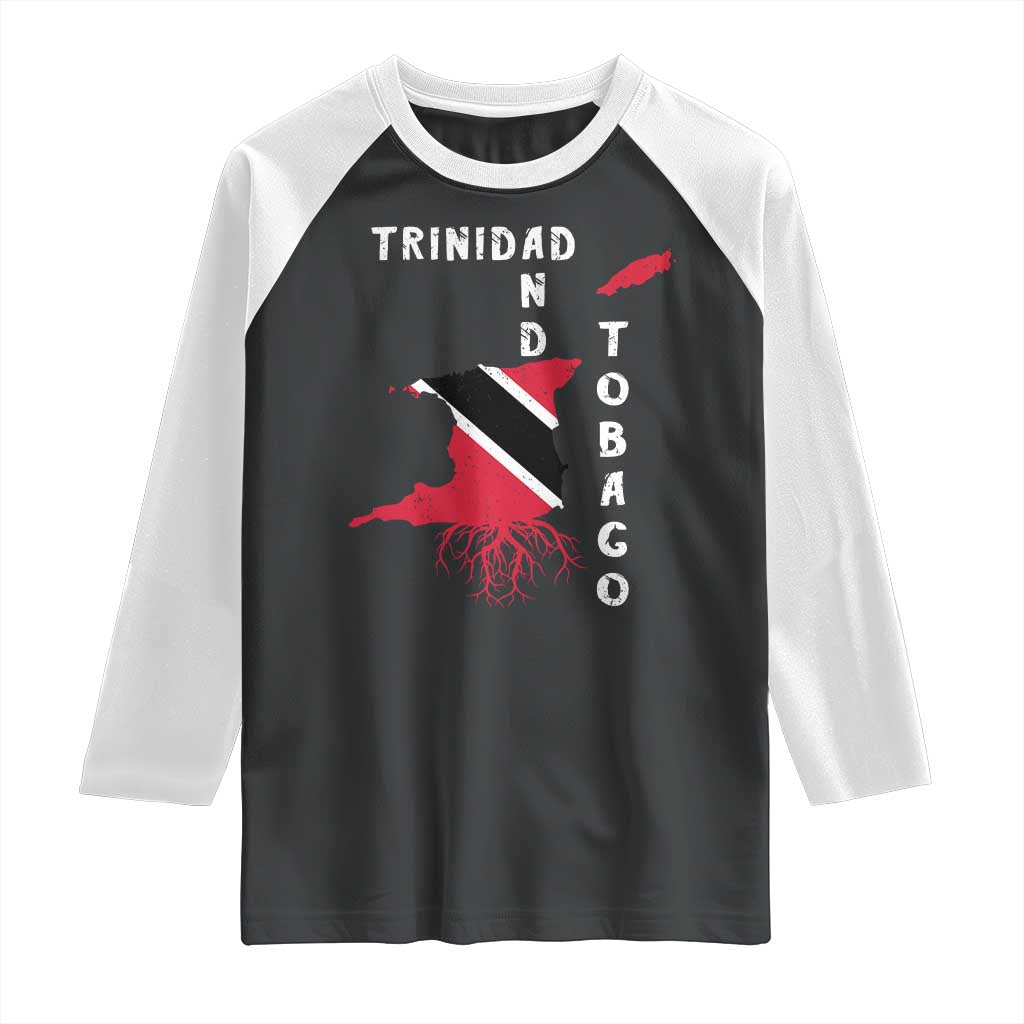 Trinidad and Tobago Flag Raglan Shirt Trini Trinidadian Proud TS10 Black White Print Your Wear