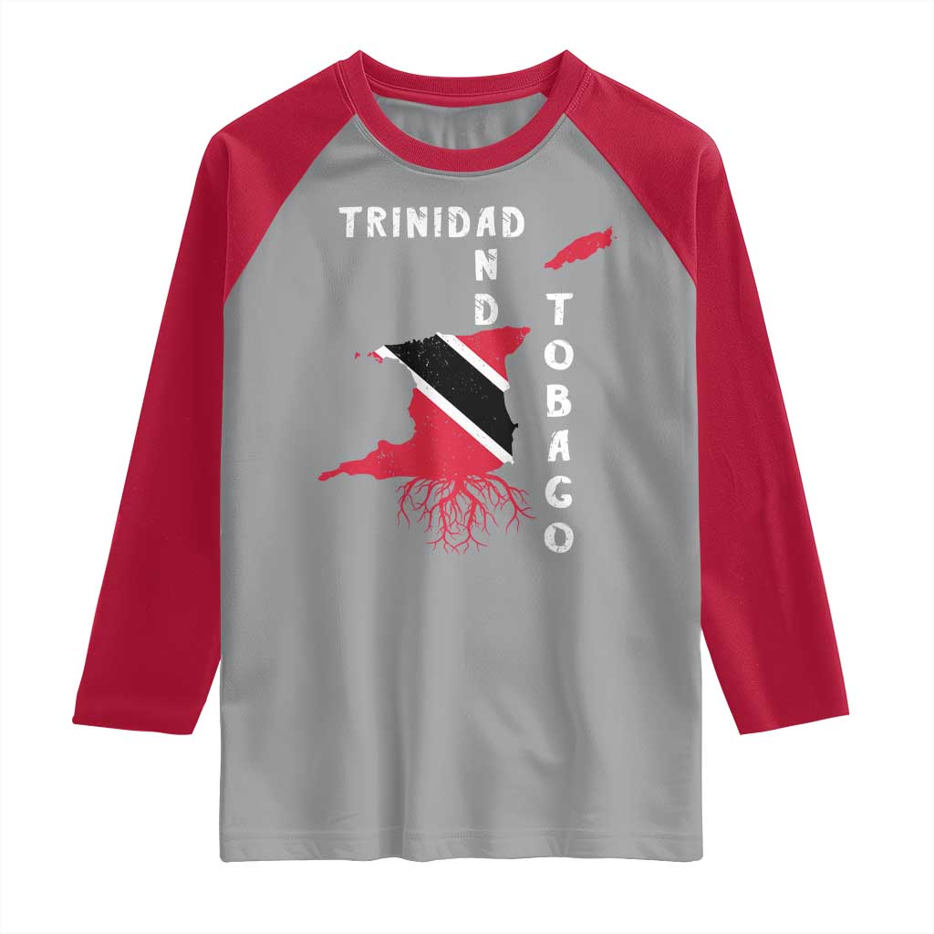 Trinidad and Tobago Flag Raglan Shirt Trini Trinidadian Proud TS10 Sport Gray Red Print Your Wear