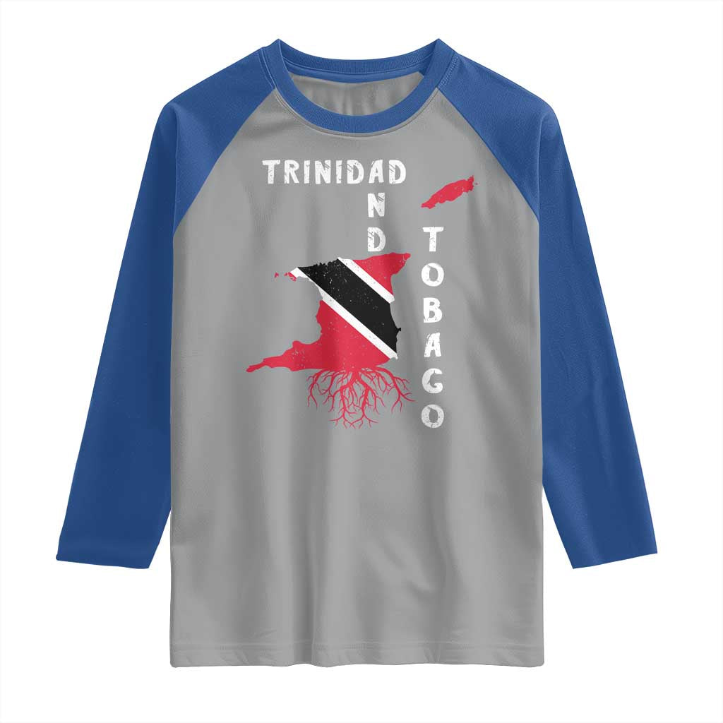 Trinidad and Tobago Flag Raglan Shirt Trini Trinidadian Proud TS10 Sport Gray Royal Print Your Wear