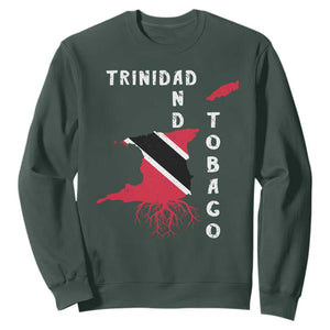 Trinidad and Tobago Flag Sweatshirt Trini Trinidadian Proud TS10 Dark Forest Green Print Your Wear