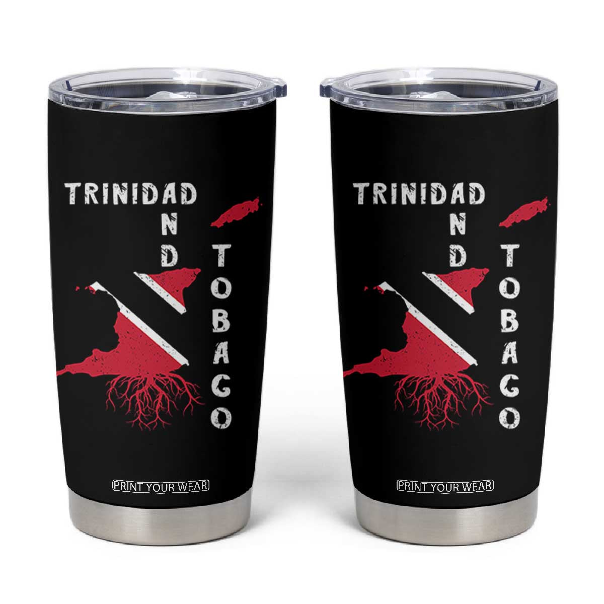 Trinidad and Tobago Flag Tumbler Cup Trini Trinidadian Proud TS10 Black Print Your Wear