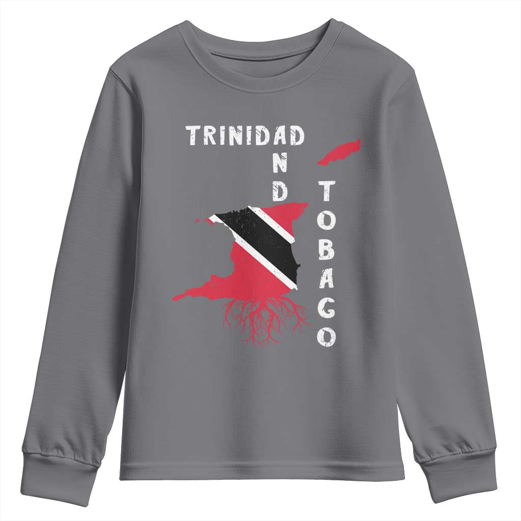 Trinidad and Tobago Flag Youth Sweatshirt Trini Trinidadian Proud TS10 Charcoal Print Your Wear