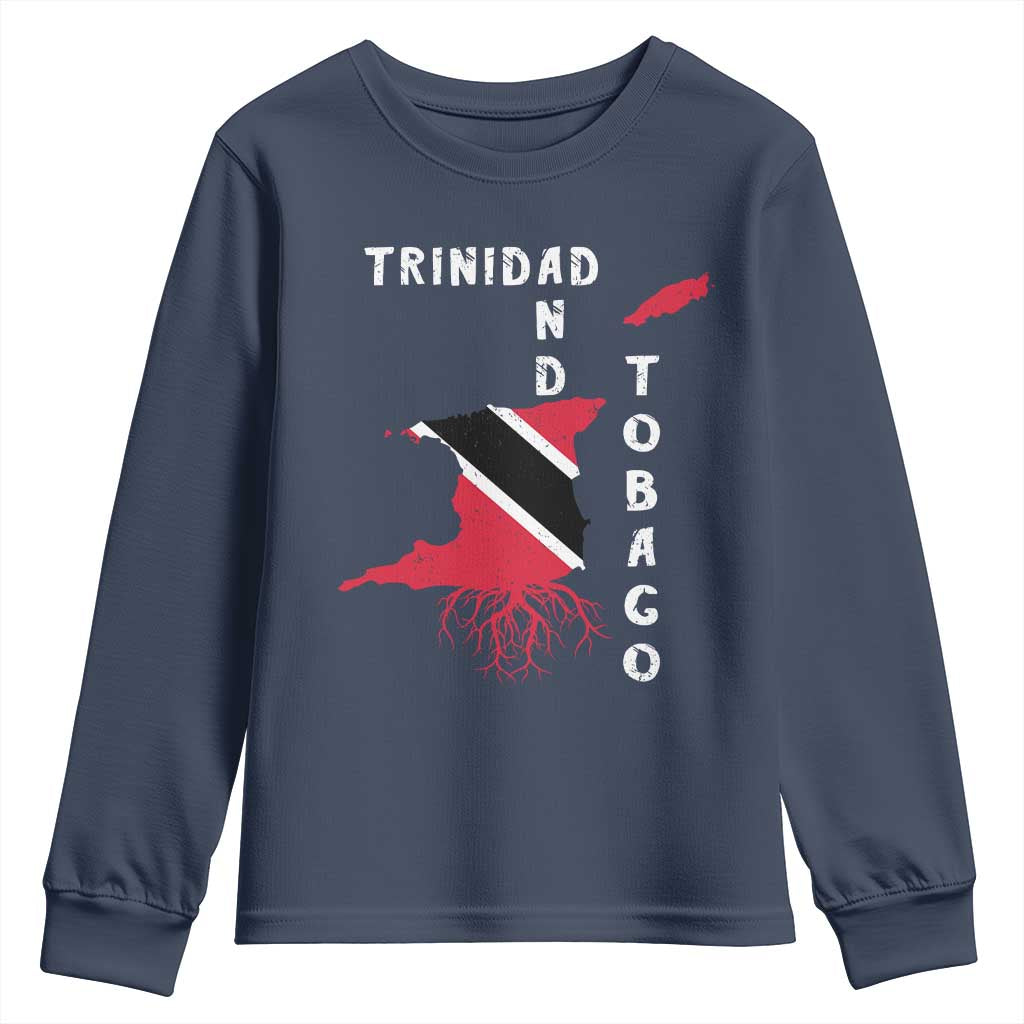 Trinidad and Tobago Flag Youth Sweatshirt Trini Trinidadian Proud TS10 Navy Print Your Wear