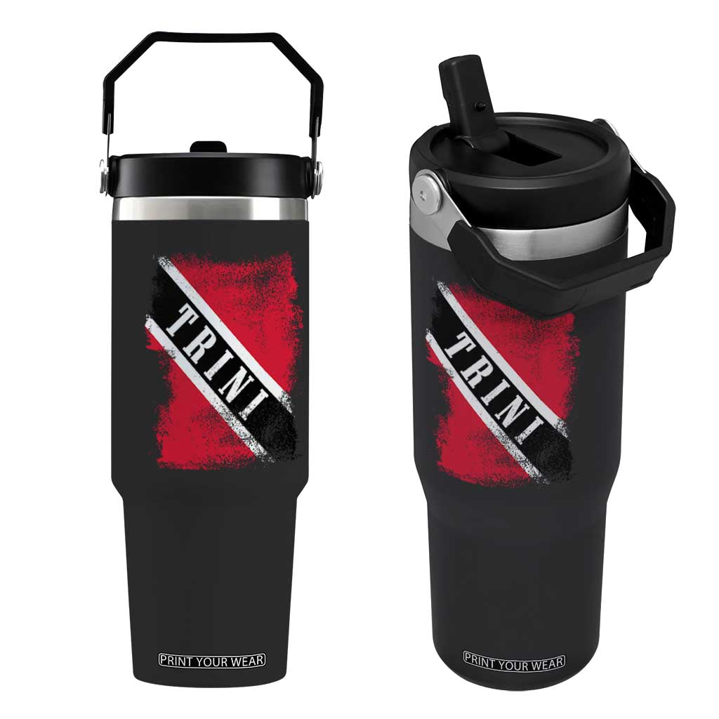 Trinidad and Tobago Flag Flip Straw Tumbler Caribbean Souvenir TS10 One Size: 30 oz Black Print Your Wear