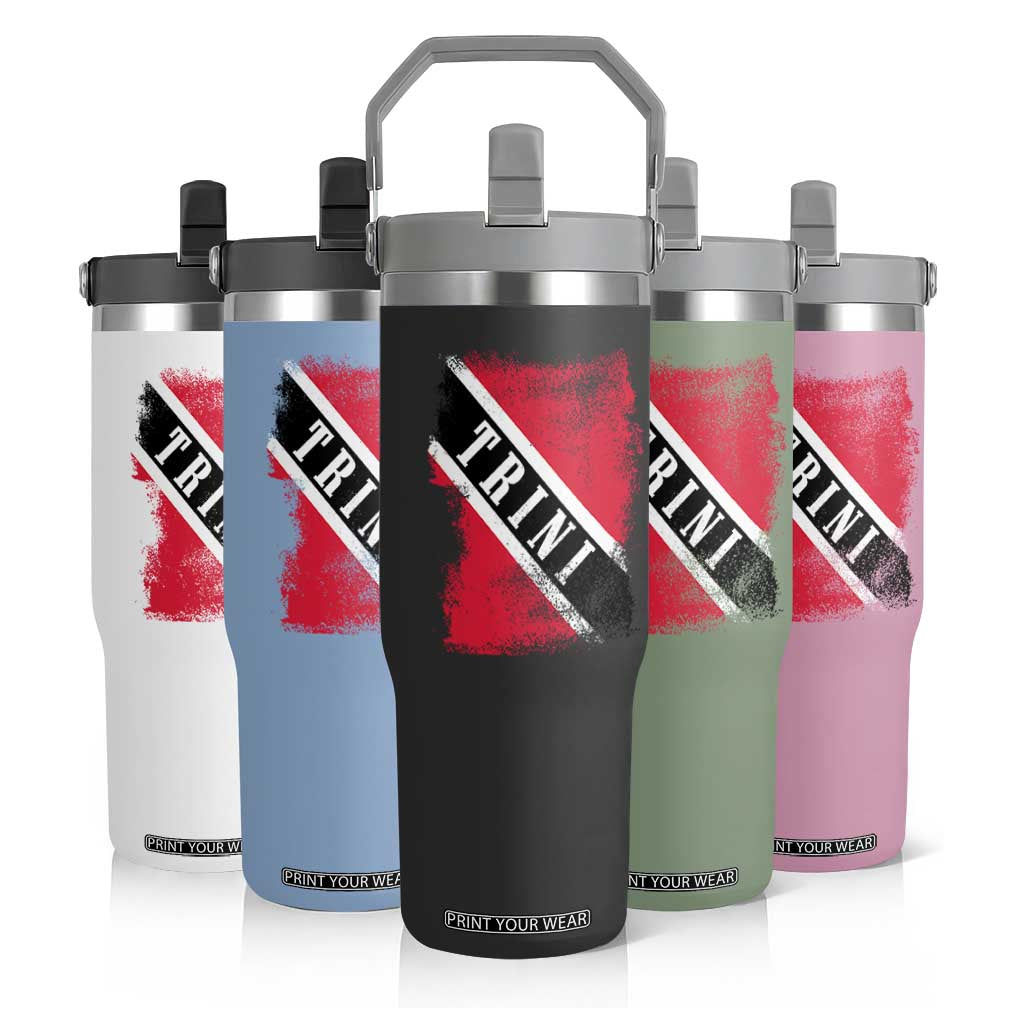 Trinidad and Tobago Flag Flip Straw Tumbler Caribbean Souvenir TS10 Print Your Wear