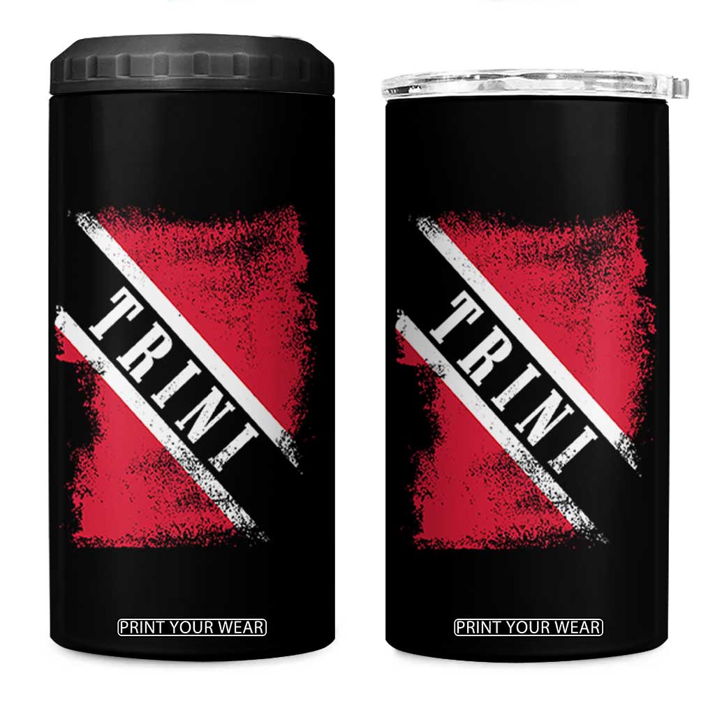 Trinidad and Tobago Flag 4 in 1 Can Cooler Tumbler Caribbean Souvenir TS10 One Size: 16 oz Black Print Your Wear
