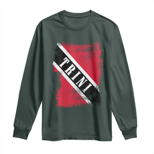 Trinidad and Tobago Flag Long Sleeve Shirt Caribbean Souvenir TS10 Dark Forest Green Print Your Wear