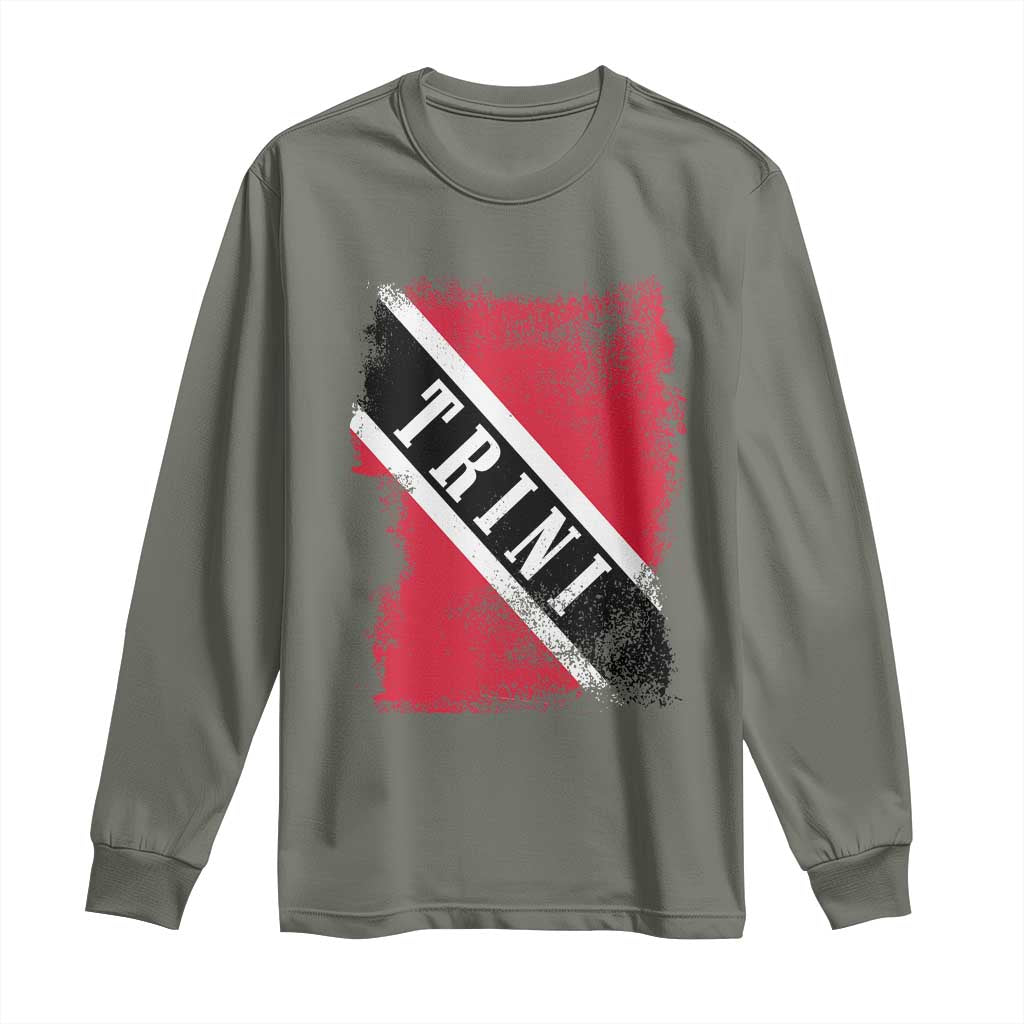 Trinidad and Tobago Flag Long Sleeve Shirt Caribbean Souvenir TS10 Military Green Print Your Wear