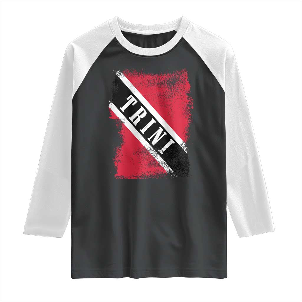 Trinidad and Tobago Flag Raglan Shirt Caribbean Souvenir TS10 Black White Print Your Wear