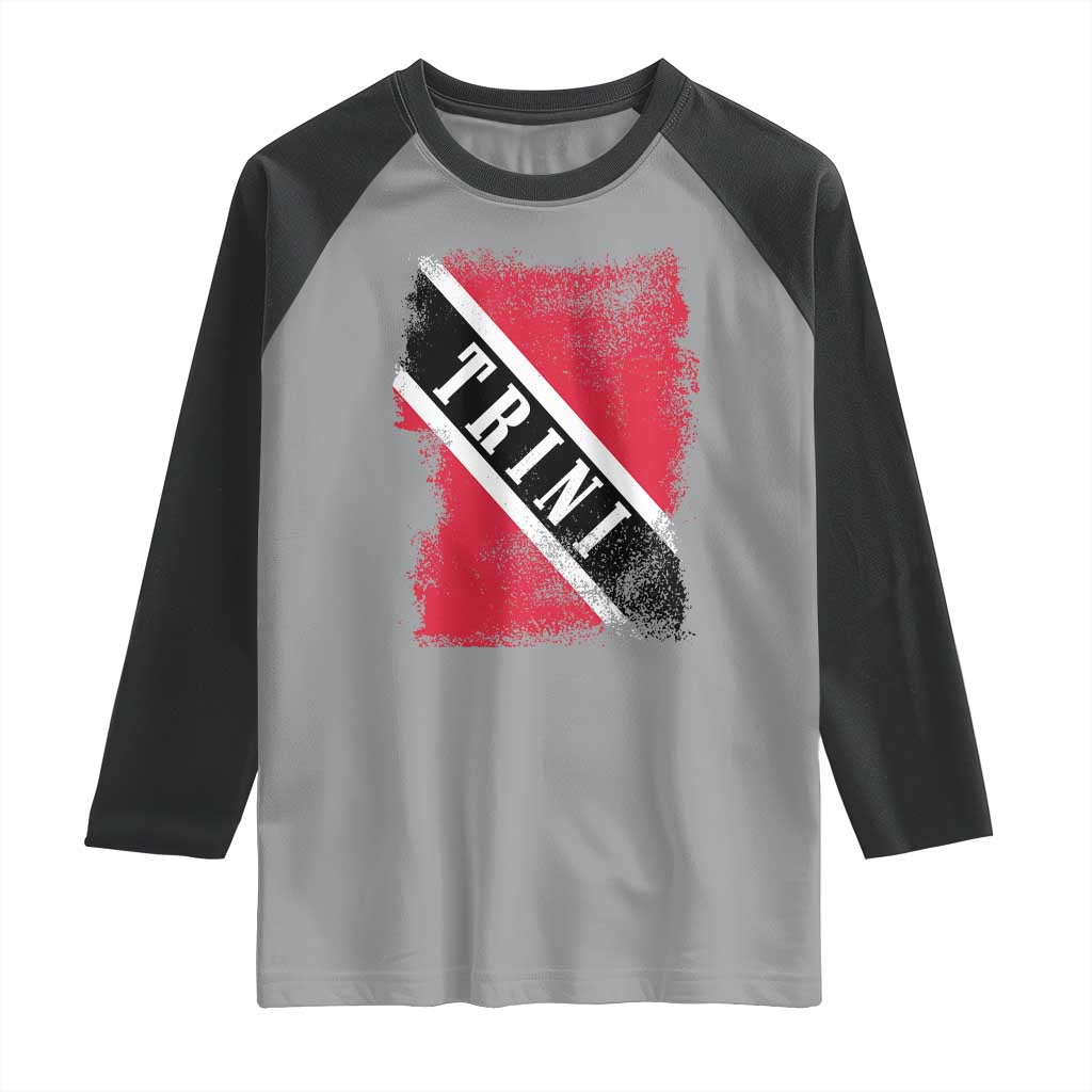 Trinidad and Tobago Flag Raglan Shirt Caribbean Souvenir TS10 Sport Gray Black Print Your Wear