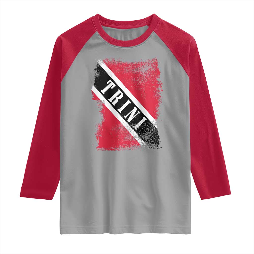 Trinidad and Tobago Flag Raglan Shirt Caribbean Souvenir TS10 Sport Gray Red Print Your Wear