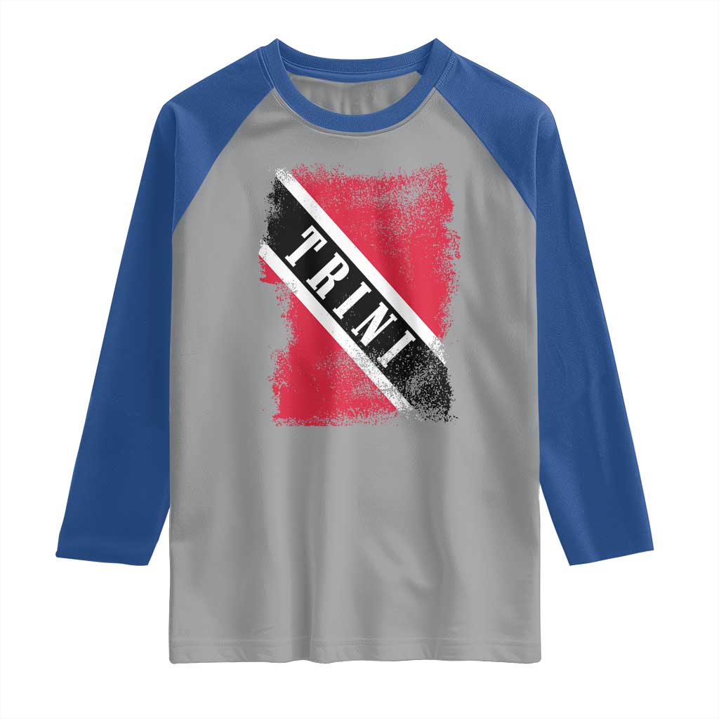 Trinidad and Tobago Flag Raglan Shirt Caribbean Souvenir TS10 Sport Gray Royal Print Your Wear