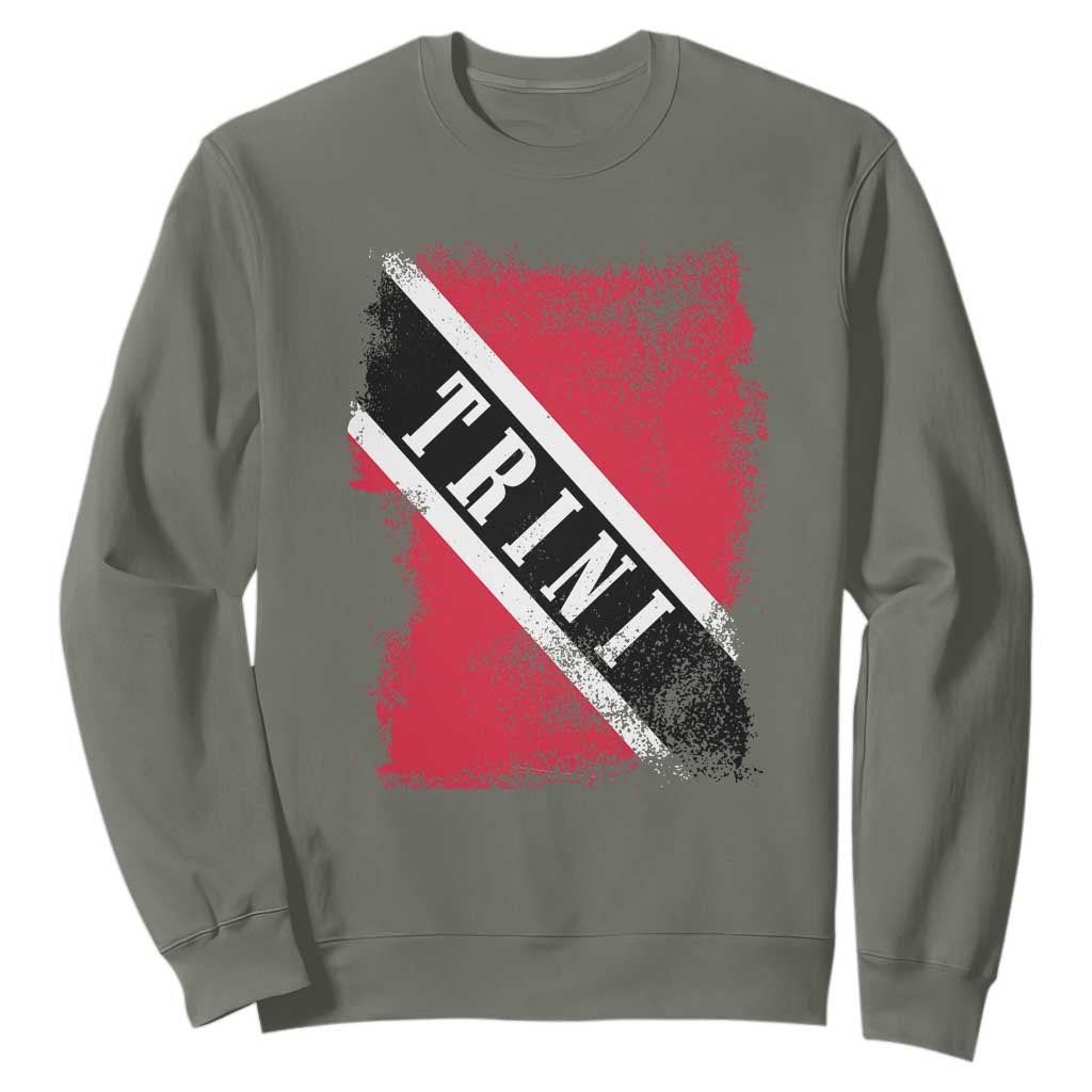 Trinidad and Tobago Flag Sweatshirt Caribbean Souvenir TS10 Military Green Print Your Wear